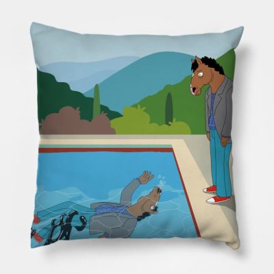 The Drowning Narcissus Bojack Horseman Fanart Throw Pillow Official Bojack Horseman Merch