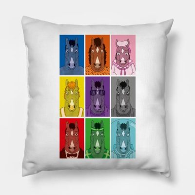 Bojack Horseman Colors Throw Pillow Official Bojack Horseman Merch