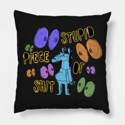 Stupid Piece Of Sh T Throw Pillow Official Bojack Horseman Merch