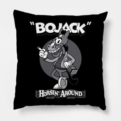 Vintage Horseman Dark Throw Pillow Official Bojack Horseman Merch