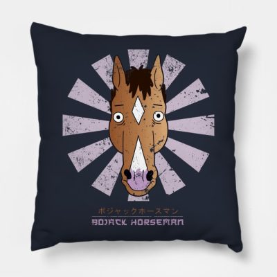 Bojack Horseman Retro Japanese Throw Pillow Official Bojack Horseman Merch