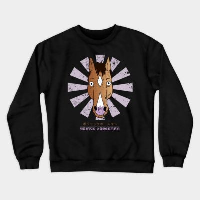 Bojack Horseman Retro Japanese Crewneck Sweatshirt Official Bojack Horseman Merch