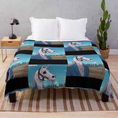 Skeleton Horse Inspired By Bojack Horseman Throw Blanket Official Bojack Horseman Merch