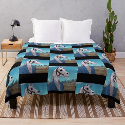 Skeleton Horse Inspired By Bojack Horseman Throw Blanket Official Bojack Horseman Merch