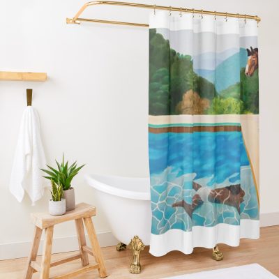 Horseman - David Hockney Shower Curtain Official Bojack Horseman Merch