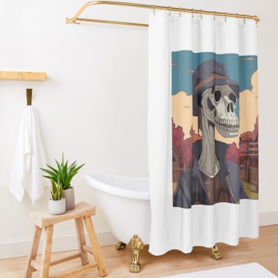 Skeleton Inspired By Bojack Horseman Shower Curtain Official Bojack Horseman Merch