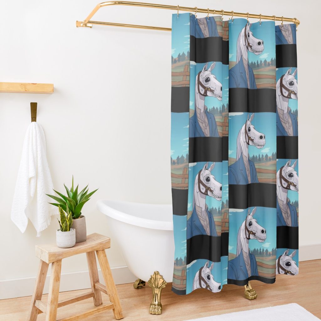 Skeleton Horse Inspired By Bojack Horseman Shower Curtain Official Bojack Horseman Merch