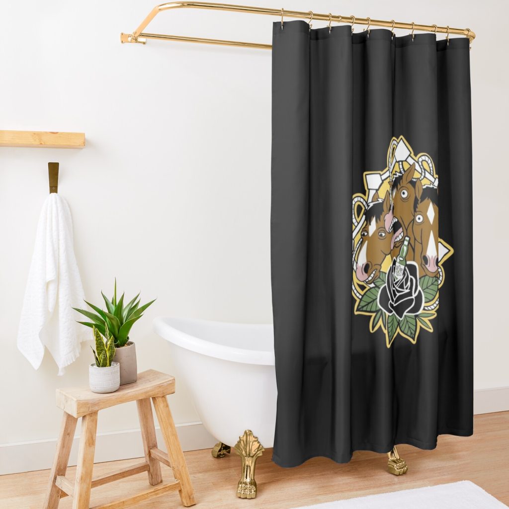 Bojak “Triplehead” Horseman Shower Curtain Official Bojack Horseman Merch