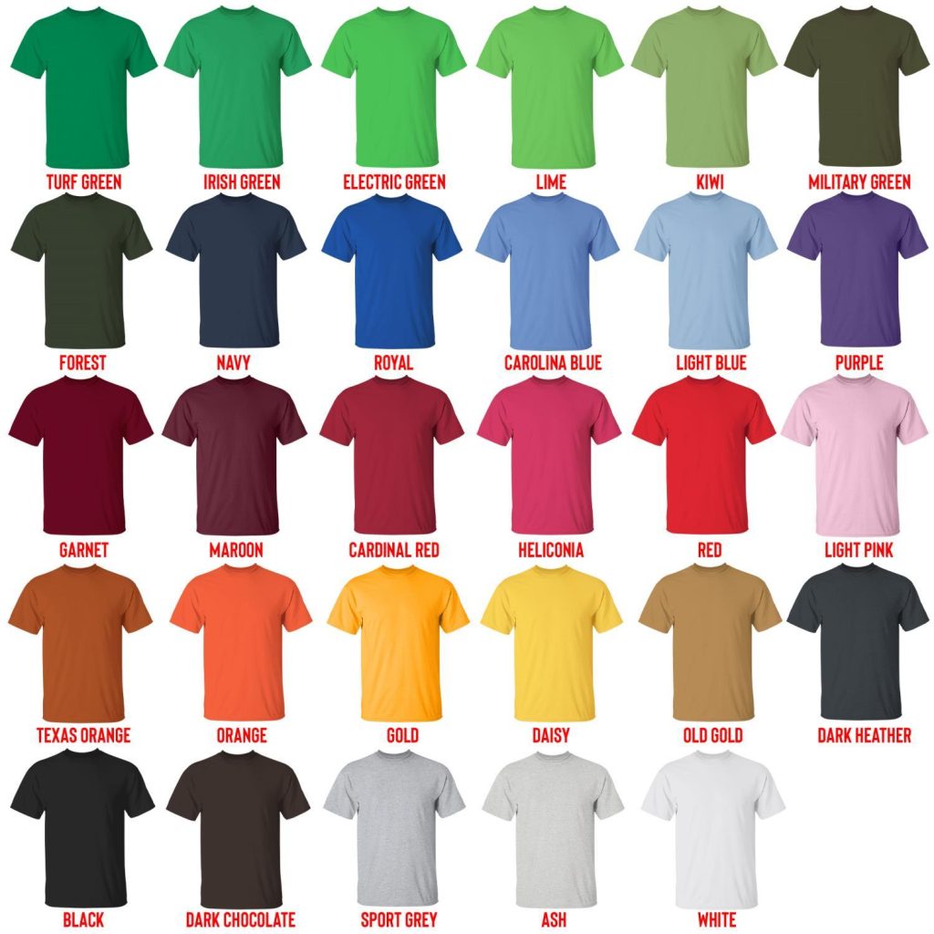 t shirt color chart - Bojack Horseman Shop